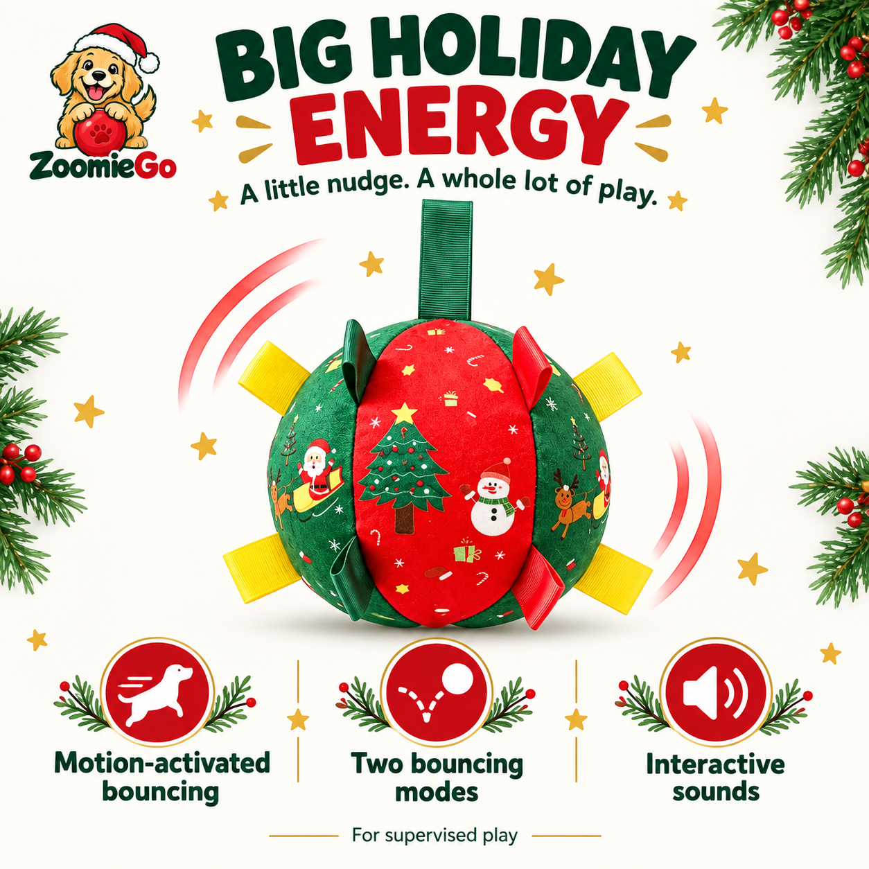 Christmas interactive dog ball